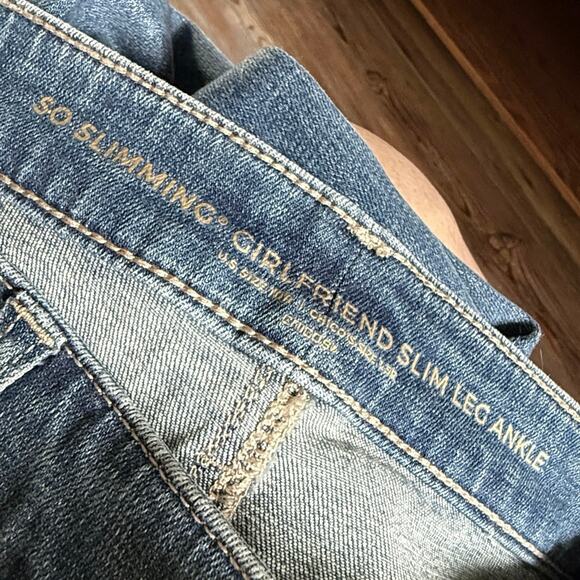 Chico’s So Slimming Girlfriend Slim Leg Ankle Jeans bling embellished Size US 10 - Picture 6 of 8